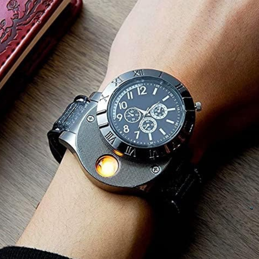 New Military USB Lighter Watch Men's