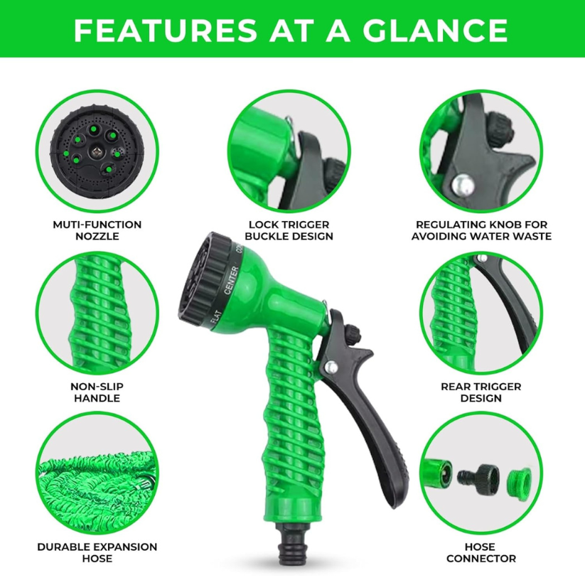 Expandable Garden Hose with Spray Nozzle