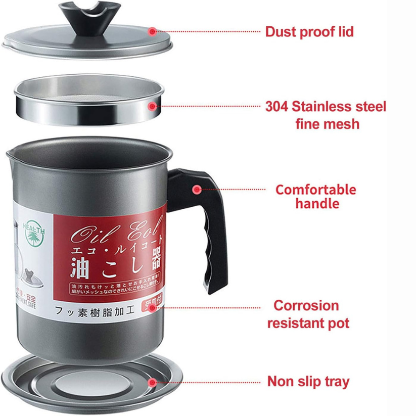 Stainless Steel Oil Filter Pot with Tray