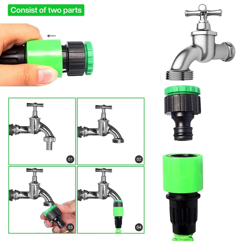 Expandable Garden Hose with Spray Nozzle